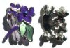 1 18x26mm Dragonfly & Butterfly Rhodium Floral Slider